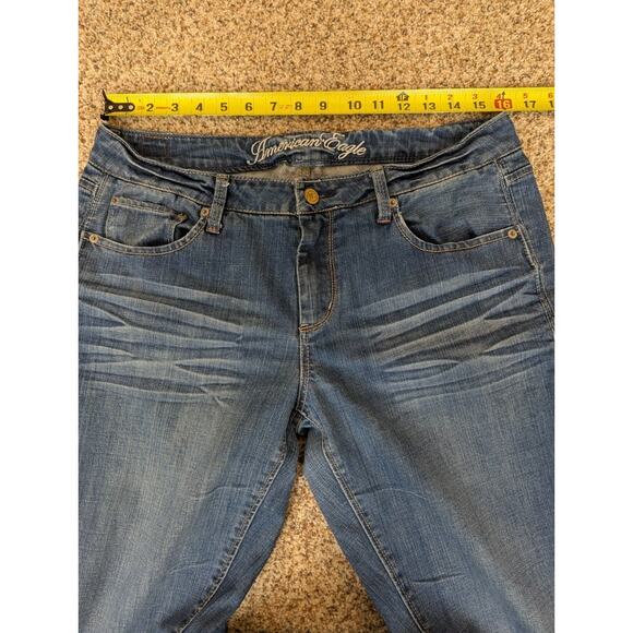 American Eagle True Boot Jeans Womens 12 Long Stretch Denim Medium Wash Mid-Rise - Picture 7 of 9